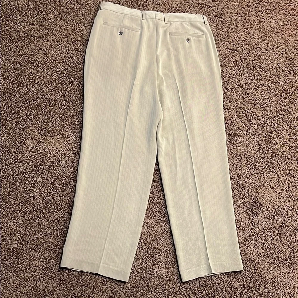 Tommy Bahama Cream Dress Trousers with Straight Leg Double pleated